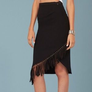 Sachin & Babi Salerno Fringe asymmetrical skirt